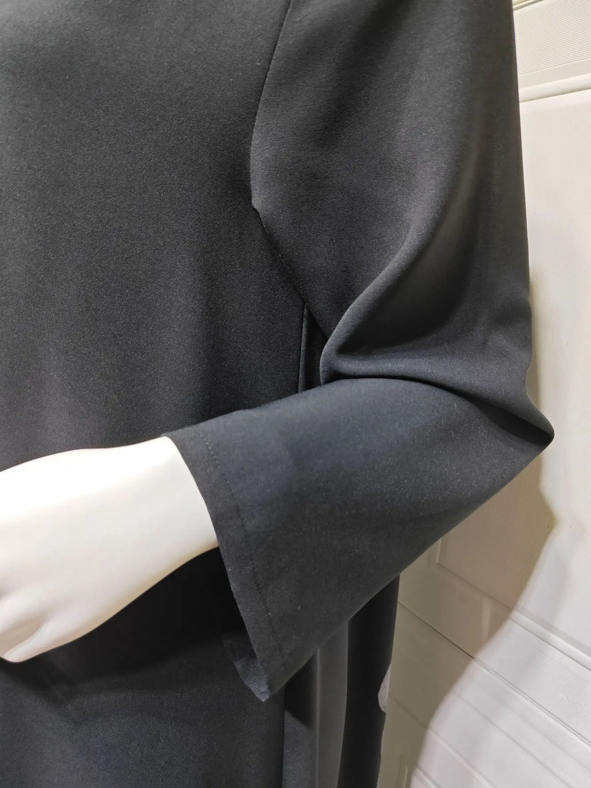 Black Floral Embroidered Jilbab for Layering, product view 5