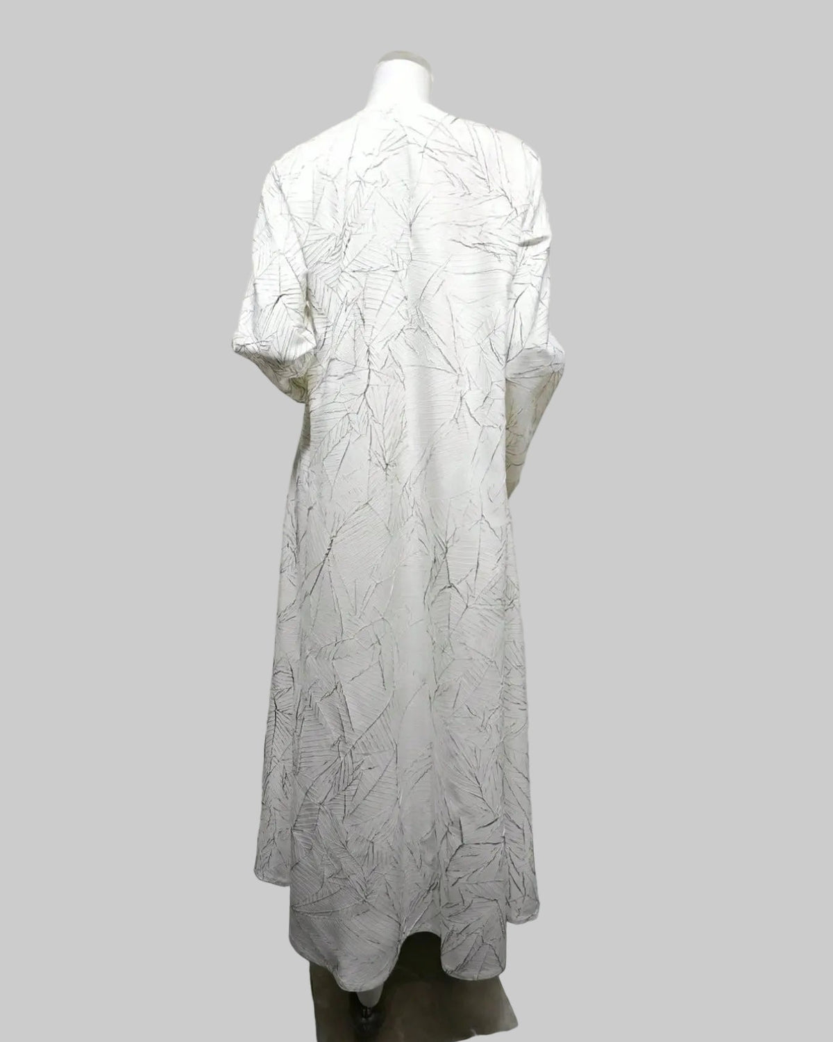 Contrast-Trim Open Abaya for Layering, product view 2