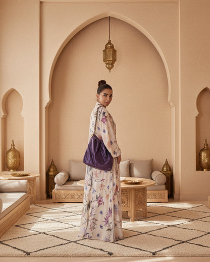 Floral Open Abaya for Layering, product view 3 3
