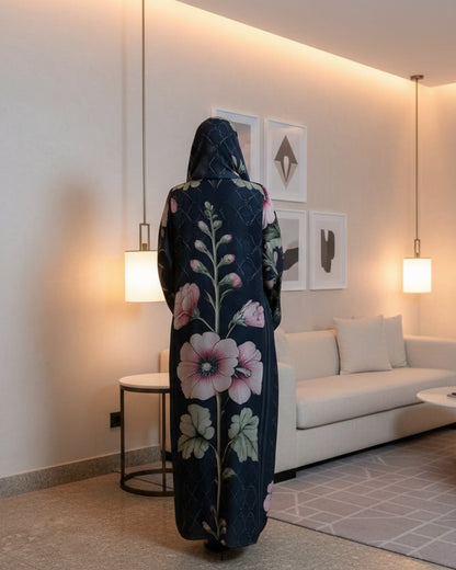Blue Floral Kaftan and Hijab Set, product view 2 2