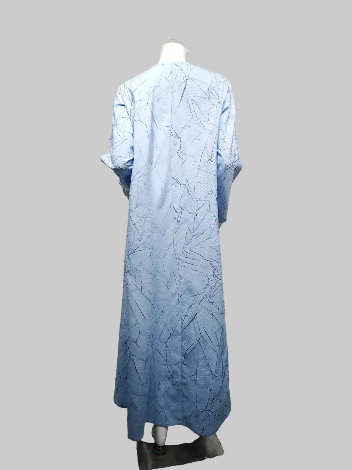 Contrast-Trim Open Abaya for Layering, product view 5