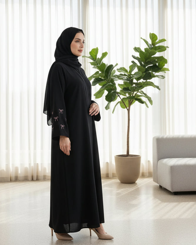 Embroidered Kaftan and Hijab Set, product view 9