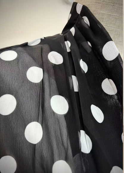 Polka Dot Chiffon Abaya and Hijab Set, product view 8 9