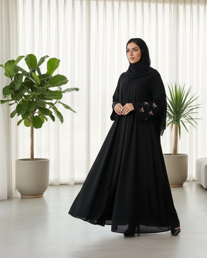 Embroidered Kaftan and Hijab Set, product view 3