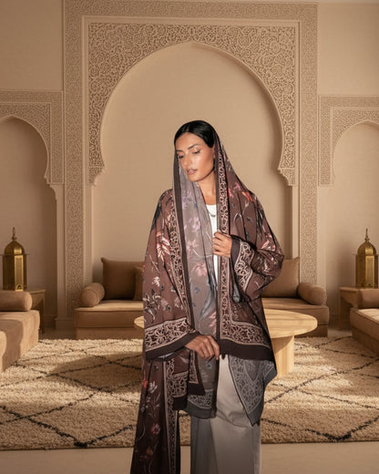 Floral Open Abaya for Layering, product view 4 4