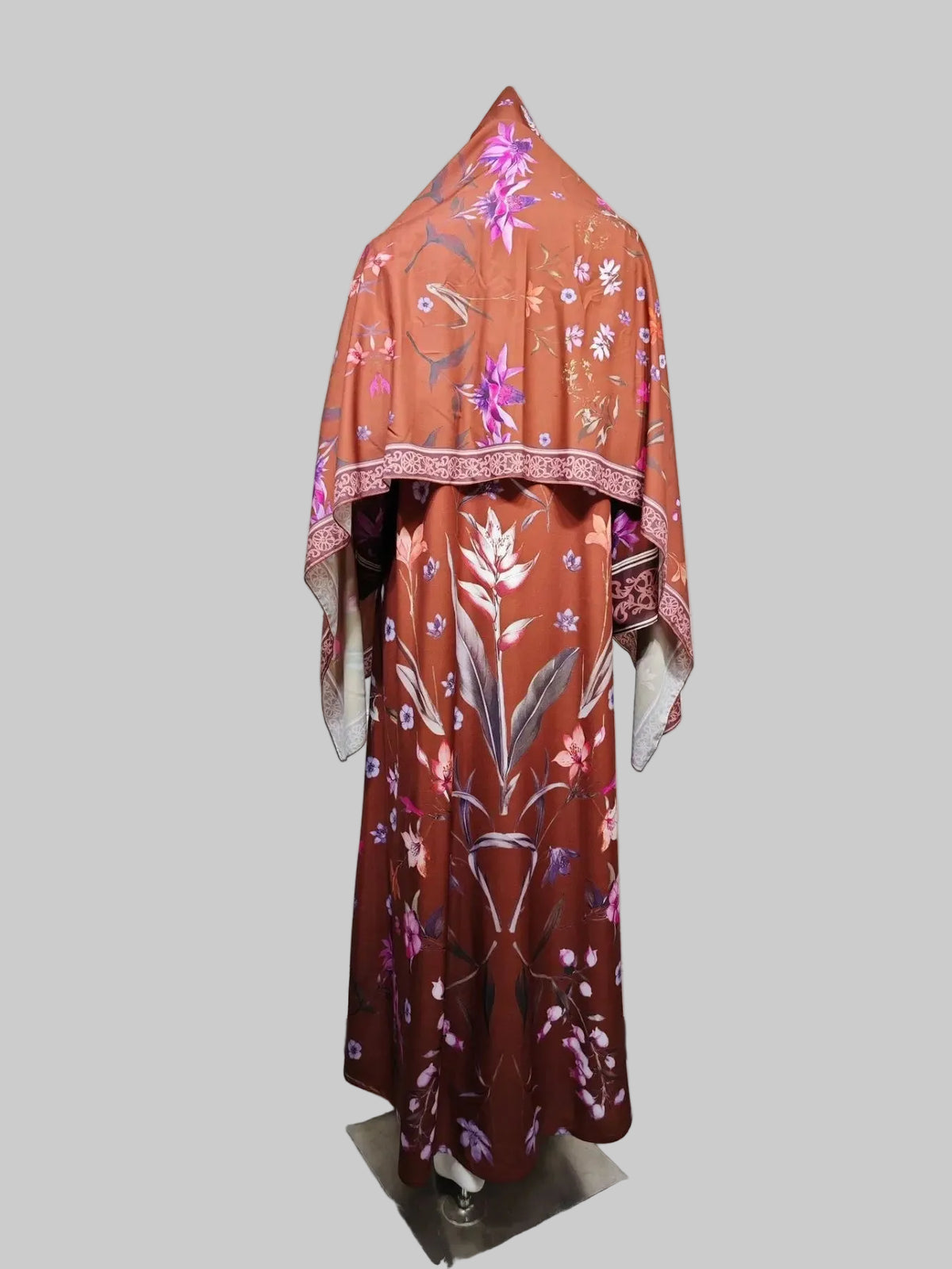 Floral Open Abaya for Layering, product view 5