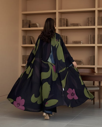 Green Chiffon Maxi Dress and Hijab Set, product view 6 6