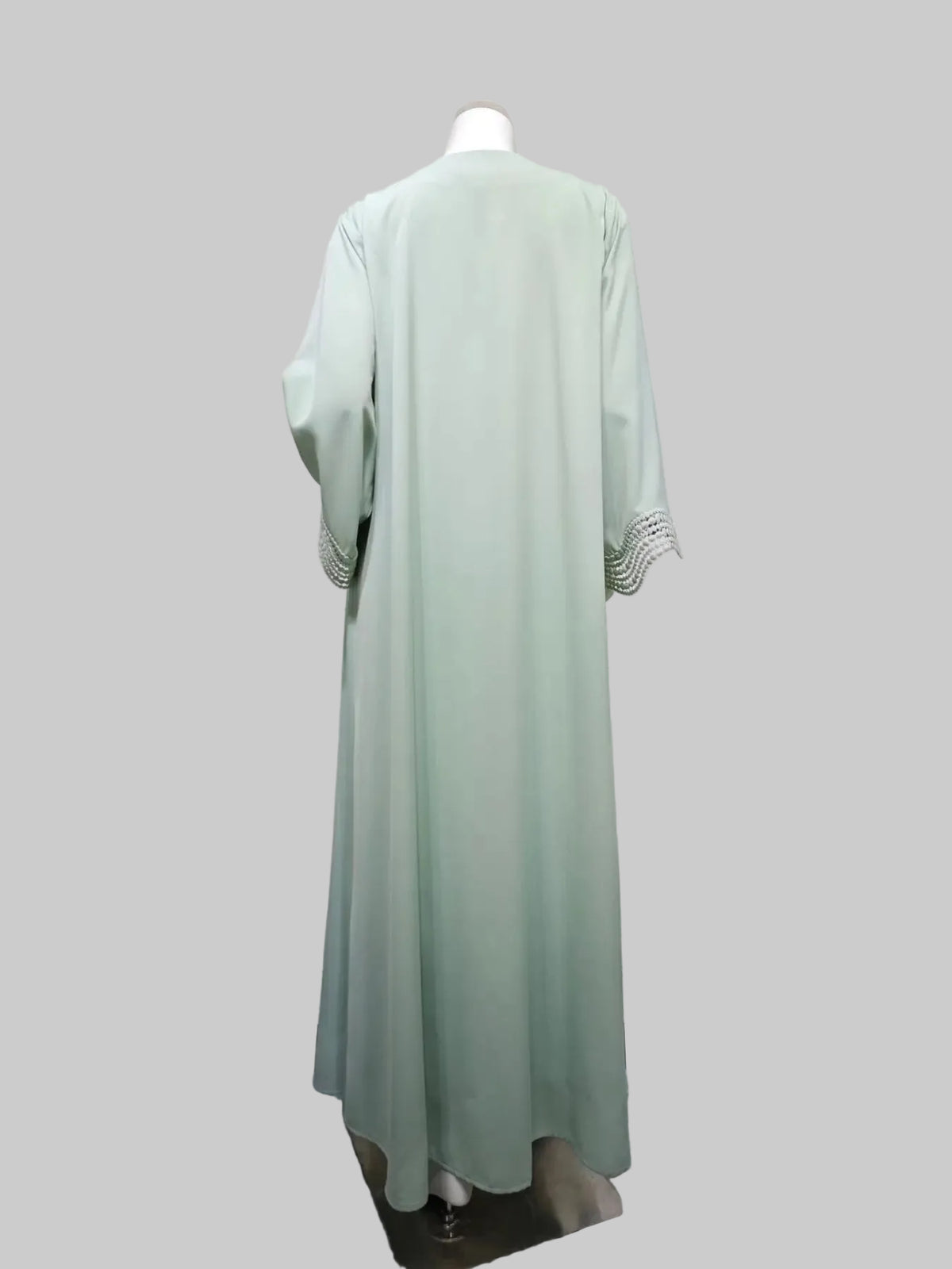 Lace-Trim Open Abaya for Everyday Wear, product view 6