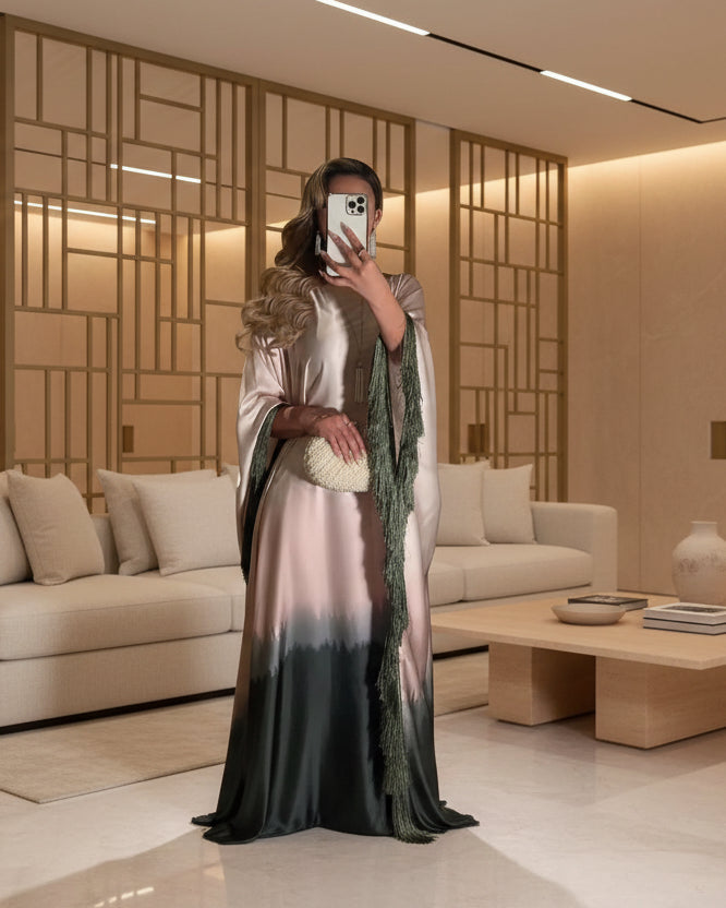 Ombre Long-Sleeve Modest Maxi Dress for Eid, product view 4