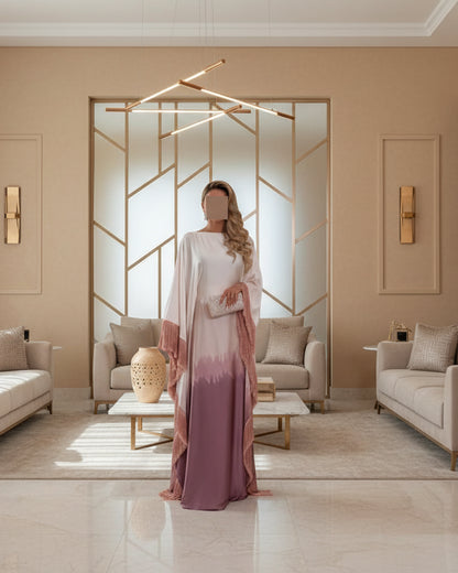Ombre Long-Sleeve Modest Maxi Dress for Eid, product view 9 9