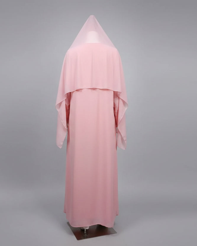 Pink Open Abaya for Everyday Wear, product view 2
