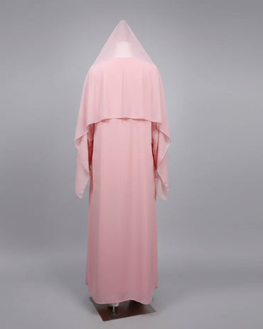 Pink Open Abaya for Everyday Wear, product view 2 2