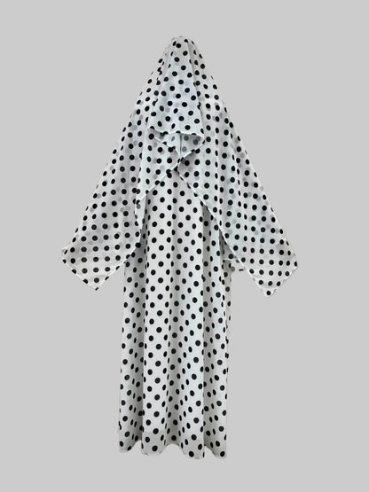 Polka Dot Chiffon Abaya and Hijab Set, product view 9 2