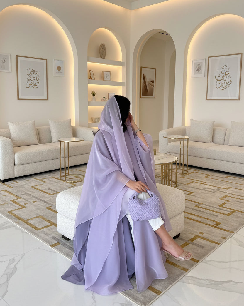 Solid Open Abaya Style 02 for Eid, product view 3