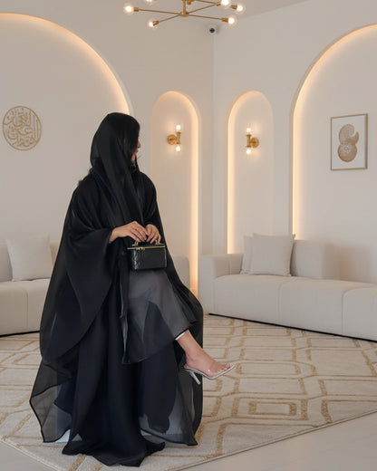 Solid Open Abaya Style 02 for Eid, product view 4 4