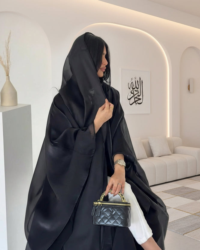Solid Open Abaya Style 02 for Eid, product view 6