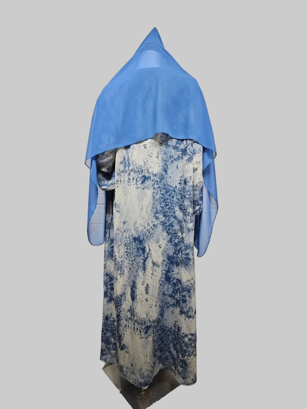 Tie-Dye Abaya and Hijab Set for Everyday Wear, product view 5