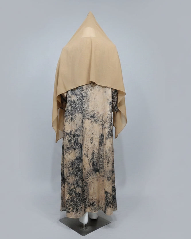 Tie-Dye Abaya and Hijab Set for Everyday Wear, product view 8